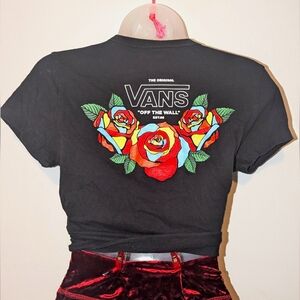 Vans Off The Wall roses boxy tee